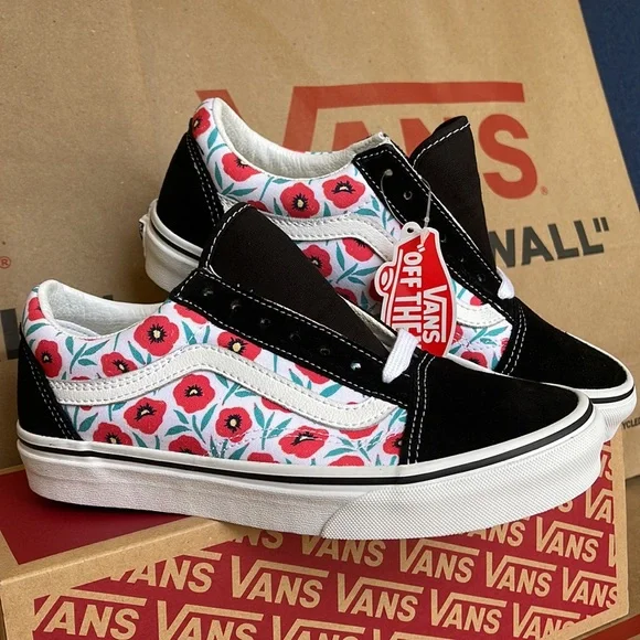 Vans Old Skool Flowers Black/True White WMNS - Picture 6 of 16